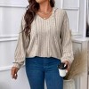 Womens Plus Size Shirts Ribbed Knit Hoodie Sweaters Casual Long Sleeve Pull Over Blouse Tops Fall Winter XL-5XL - 2 of 4