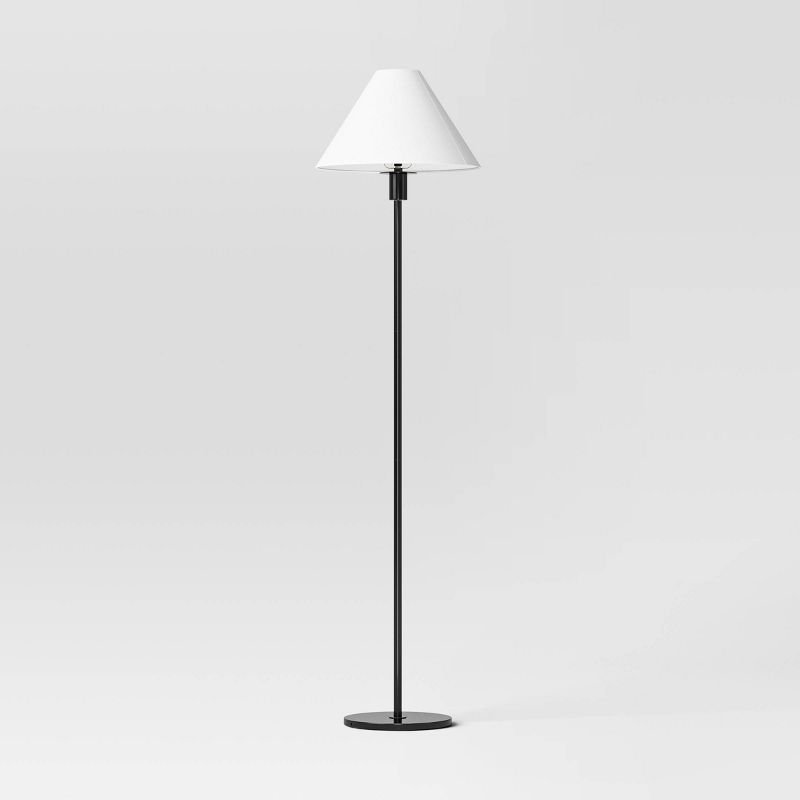 Stick Floor Lamp with Tapered Shade Black - Threshold™, 1 of 9
