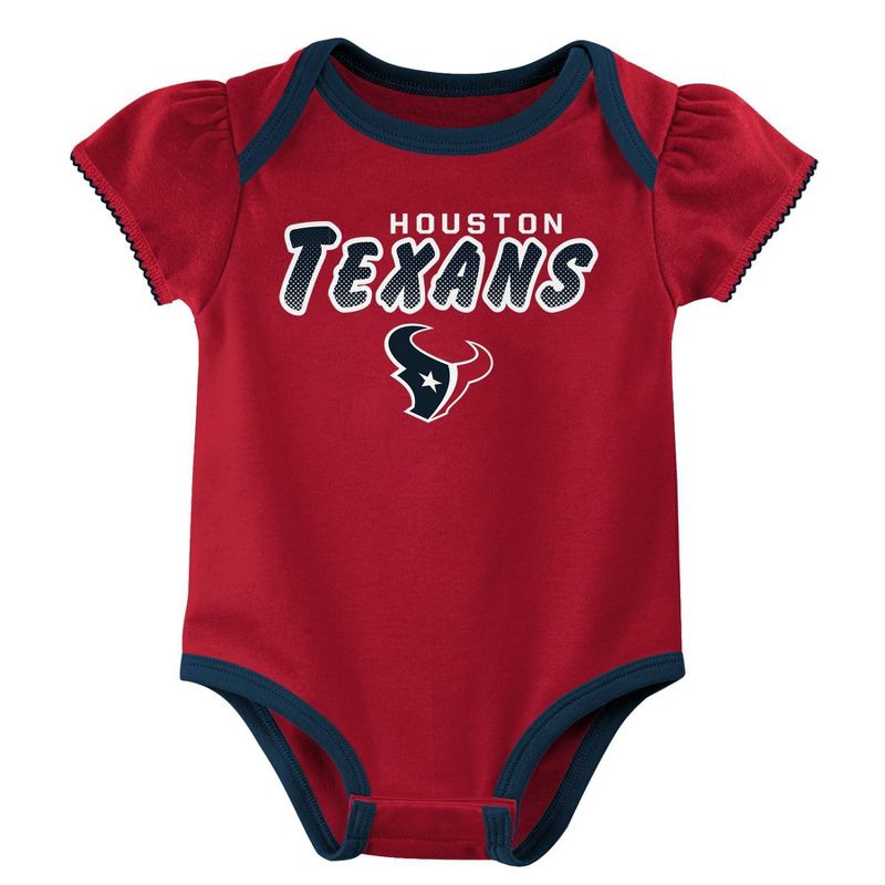 NFL Houston Texans Baby Girls&#39; Onesies 3pk Set, 3 of 5