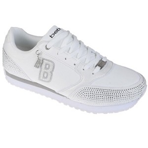 bebe Women's Fashion Lace-Up Shoes - Embellished Sneakers with Logo Dangle Charm - 1 of 4