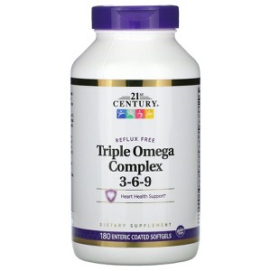 21st Century Triple Omega Complex 3-6-9, 180 Enteric Coated Softgels - 1 of 3