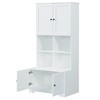 Ridstar 67 in. H White Bathroom Storage Cabinet with 4 Doors, Adjustable Shelves - 2 of 4