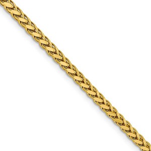 Black Bow Jewelry 3mm, 14k Yellow Gold D/C Hollow Wheat Chain Necklace - 1 of 4
