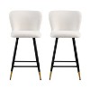 Christopher Knight Home Serein 26'' Modern Upholstered Bar Stools with Gold-Tipped Metal Legs (Set of 2) - 2 of 4