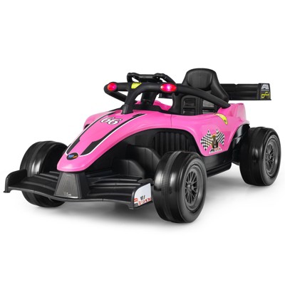 Infans 12V Kids Ride on Car Electric Racing Truck Remote Control w/ MP3 & Lights Pink