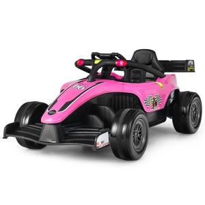 Infans 12V Kids Ride on Car Electric Racing Truck Remote Control w/ MP3 & Lights Pink - 1 of 4