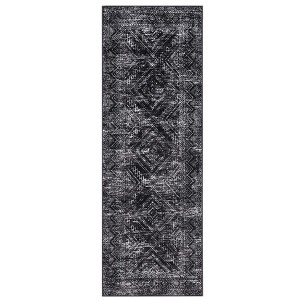 Modern Washable Geometric Rug – Ultra-Soft Distressed Accent Carpet with Non-Slip Backing - 1 of 4
