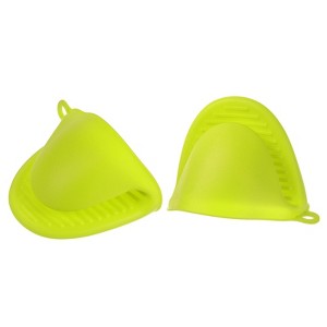 Unique Bargains Silicone Heat Resistant Anti-Slip Waterproof Mitts 2 Pcs - 1 of 4