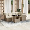 vidaXL 8 Piece Patio Sofa Set with Cushions Beige and Cream Poly Rattan - 2 of 4