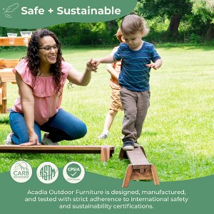 Acadia Outdoor Balance Beam for Kids: Set of 2 Acacia Wood Montessori Toy for Gross Motor Skills | Toddler Balancing Beams for Outdoor Obstacle Course - 1 of 4