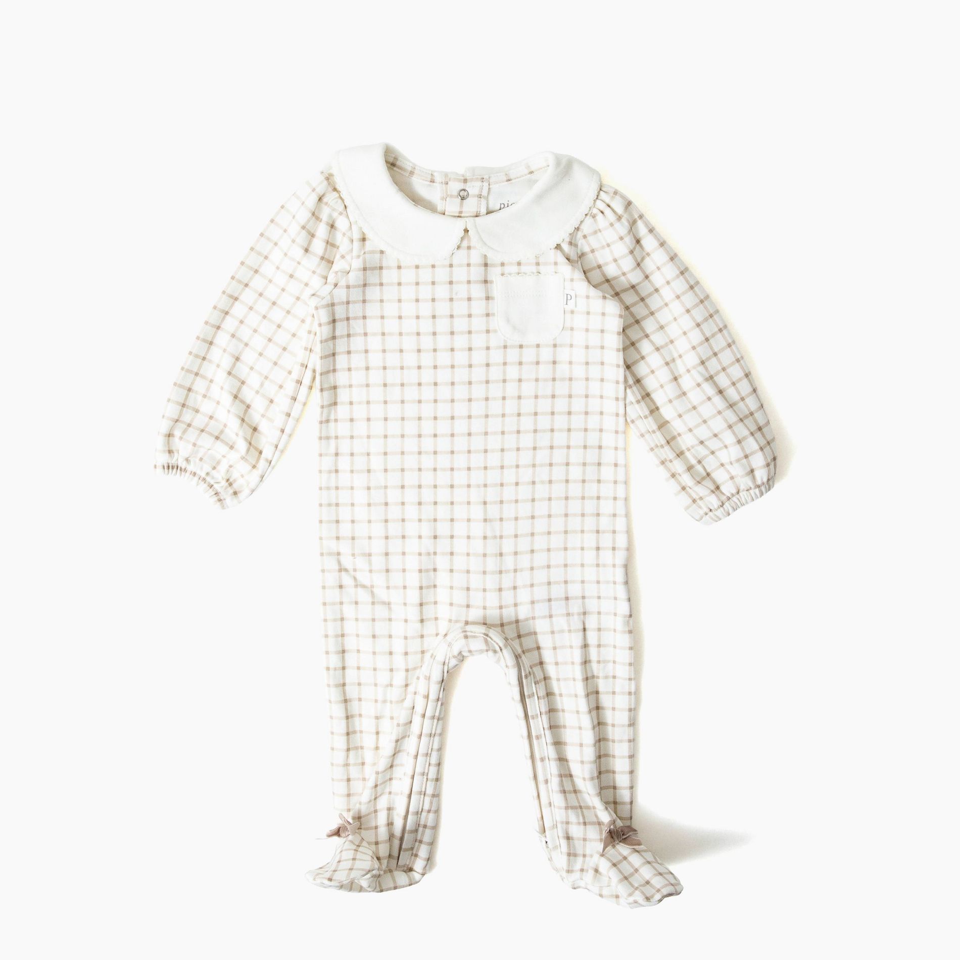 Picolette by Olivia Culpo Baby Girls' collared Long Sleeve Sleep N Play - Beige