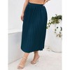 Coolmee Womens Plus Size Maxi Skirt Long Shirring Pleated Skirts Elastic High Waisted A Line Skirts - 4 of 4