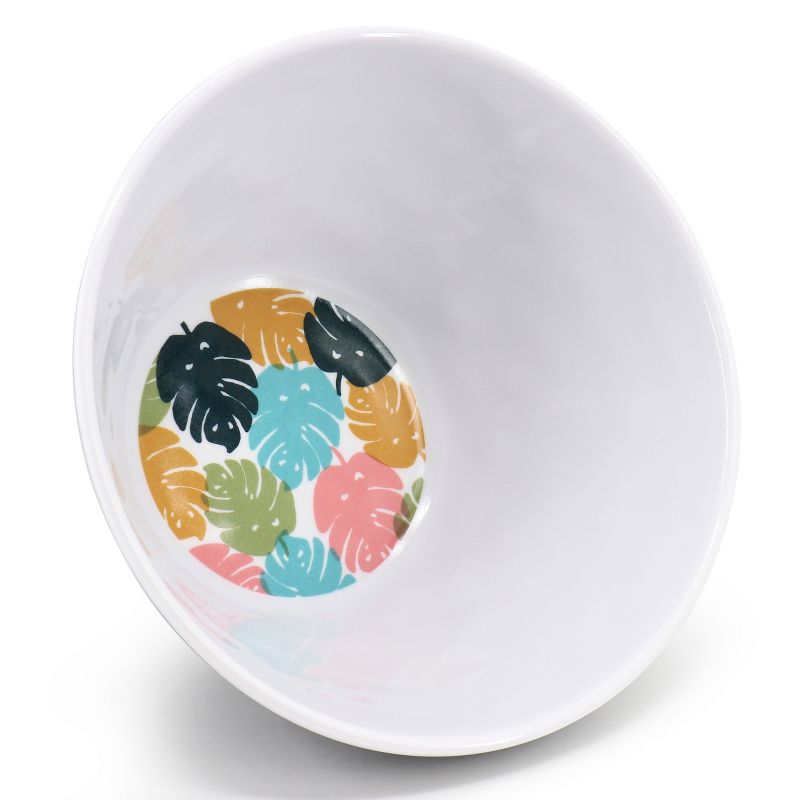 Gibson Home Tropical Sway 12 Piece 6 Inch Melamine Bowl Set in Leaf Decal Teal, 4 of 7