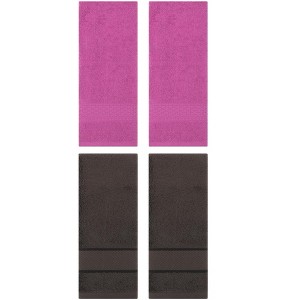 REGALWOVEN 4 Pcs Solid Textured Cotton Soft Absorbent Decorative Hand Towel - 1 of 4