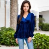 Anna-Kaci Women's Long Sleeve V-Neck Velvet Babydoll Top with Gathered Waist - 2 of 4