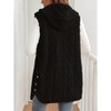 Women's Plush Quilted Vest Hoodie Sleeveless Longline Puffer Gilet with Side Buttons - 4 of 4