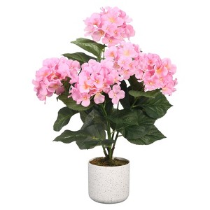 Set of 2 Artificial Potted Plants, Realistic Faux Flowers for