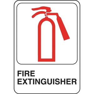 Hillman English White Fire Extinguisher Sign 5 in. W X 7 in. H - Case of 6 - 1 of 1