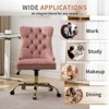 RISOKEYS Velvet Upholstered High Back Desk Chair,360° Swivel Adjustable Height Office Chair,with Golden Metal Base for Home Office,Study - 2 of 4