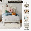 Tackview Twin Bed Frame Velvet Upholstered Platform Bed with Bookcase Headboard for Kids Girls - 4 of 4