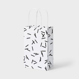Black Confetti White Small Gift Bag - Spritz™ - 1 of 3