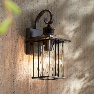 Deaver Bronze 15" Outdoor Wall Light with Motion Sensor