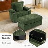 Oversized Chenille Chair with Ottoman, Modern Lounge Chair with Storage Armrest & Cup Holders for Living Room-3irtyhousy - 2 of 4