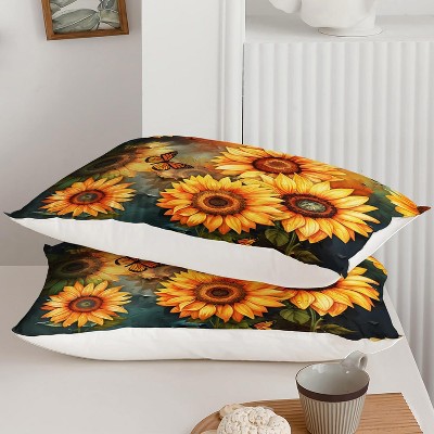 Acoinel Vibrant Sunflower & Butterfly Comforter Set - All Season Bedding with 2 Pillowcases,Queen — фото 5