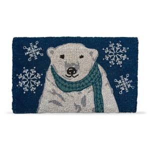 tag 1'6" x 2'6" Alpine Polar Bear Rectangle Indoor and Outdoor Coir Door Welcome Mat Blue - 1 of 2