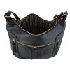 Alyssa Women's Synthetic Leather Adjustable Crossbody with Zipper Detail, Black - 4 of 4