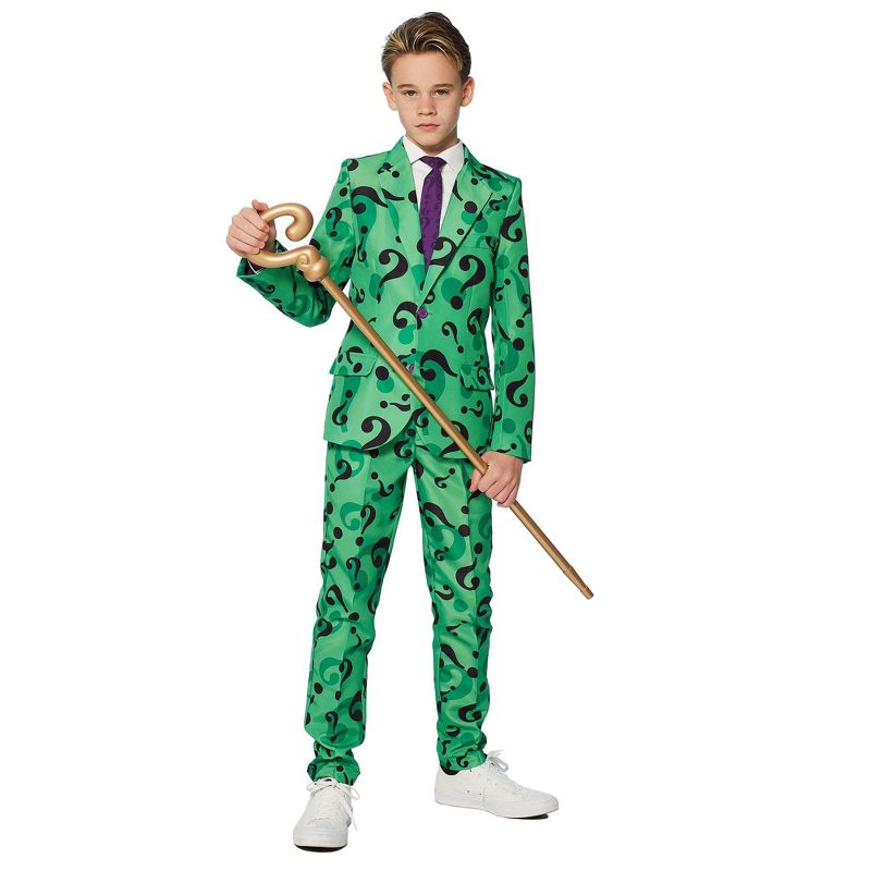 Suitmeister Boys Party Suit - The Riddler Costume - Green, 1 of 4