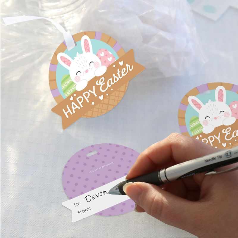 Big Dot of Happiness Spring Easter Bunny - Happy Easter Party Clear Goodie Favor Bags - Treat Bags With Tags - Set of 12, 3 of 9