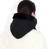 Anna-Kaci Women's Faux Fur Lined Knit Hooded Scarf with Adjustable Drawstring and Full Coverage for Winter Warmth - Khaki - 3 of 4