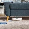 84" Faux Leather Couch, Brown Couches for Living Room, 3 Seater Sofa with Wide Armrests, Wood Legs, Deep Seats, Mid-Century Modern Loveseat Sofa - 2 of 4