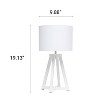Creekwood Home Tripod Table Lamp with Drum Fabric Shade White - 3 of 4