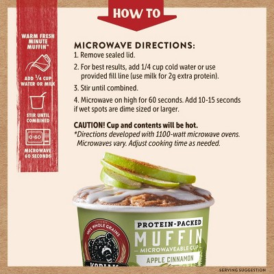 Kodiak Cakes Protein-Packed Fall Harvest Apple Cinnamon Muffin Cup - 2.36oz