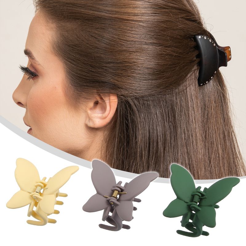 Unique Bargains Butterfly Claw Clip Hair Clips 12 Pcs, 2 of 7