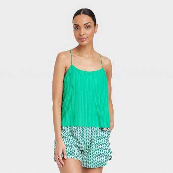 Women's Plisse Cami - A New Day™ Green XS