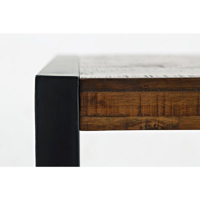 Loftworks 23'' Square Warm Brown Acacia & Metal End Table