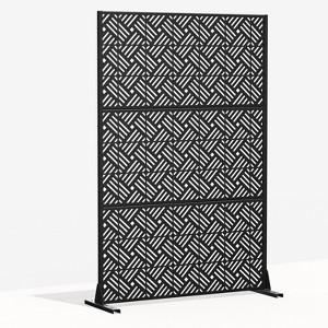 Lirago Black 72 in. Galvanized Metal Outdoor Privacy Screens Garden Outdoor Fence - 1 of 4