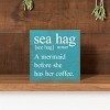 Slickblue Funny Mermaid Wood Sign, Routed Slot for Hanging, Wall or Shelf Decor, Rustic Look, 7x7 Size, Color Options - 2 of 3