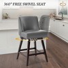 Arceso Bar Stools Set of 2, 26 Inch Swivel Counter Stools with Back, Faux Leather Upholstered Barstools, Solid Wood Legs with Footrest,  for Kitchen - 2 of 4