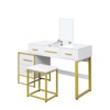 FONTOI Vanity Desk with Mirror, Dressing Table with 4 Drawers for Bedroom, White, 17.72"*29.53"*49.21" - 4 of 4