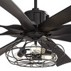 70" Possini Euro Design Modern Indoor Ceiling Fan with LED Light Remote Control Matte Black Cage for Living Room Kitchen House - 3 of 4