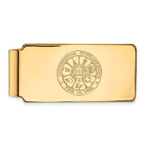 Black Bow Jewelry 14k Yellow Gold Plated Sterling Silver Nebraska Cornhuskers NCAA Money Clip - 1 of 3