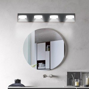 GreenEver 29'' Modern 4-Light LED Vanity Light, Black Bathroom Wall Fixture for Mirror, Shower, and Decor - 1 of 4