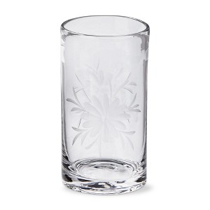 TAG Fleur Etched Glass Clear Glass Tumbler 3.0"L x 3.0"W x 5.5"H 17 oz - 1 of 4