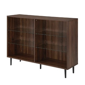 Mid Century Modern 4 Shelf Bookcase Dark Walnut - Saracina Home, Dark Brown