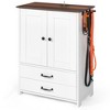 Akoasm Double-Door Storage Cabinet with 2 Adjustable Dog Bowls & 3 Hooks-White - 4 of 4