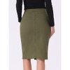 INSPIRE CHIC Women's High Waist Split Hem Casual Denim Pencil Skirt - 4 of 4